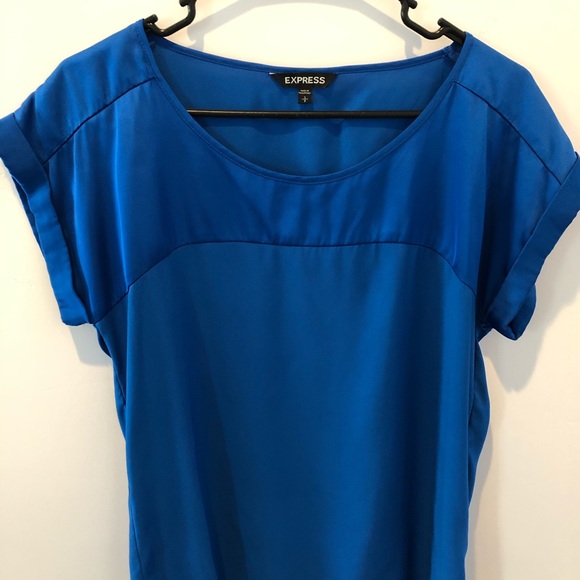 Express Blue Scoop Neck Shirt Sz Small - Picture 3 of 5